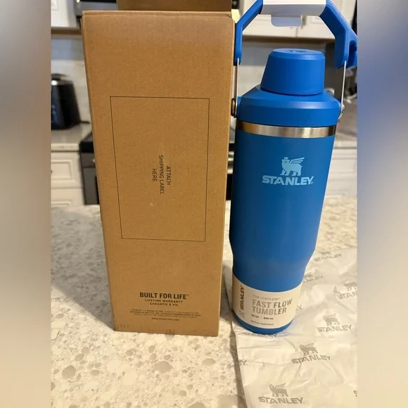 NWT & box STANLEY 30oz Stainless Steel Iceflow Fast Flow Tumbler, azure blue - Picture 14 of 16